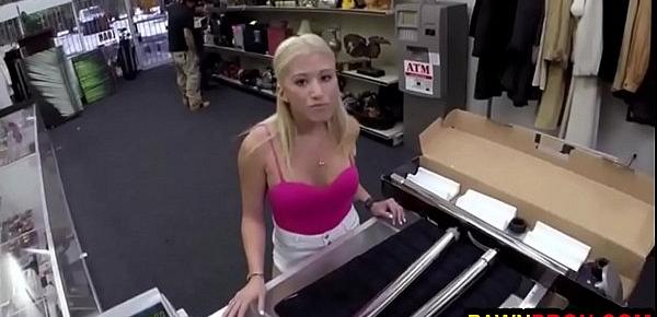  Pretty in Pink Fucked in Pawnshop Office